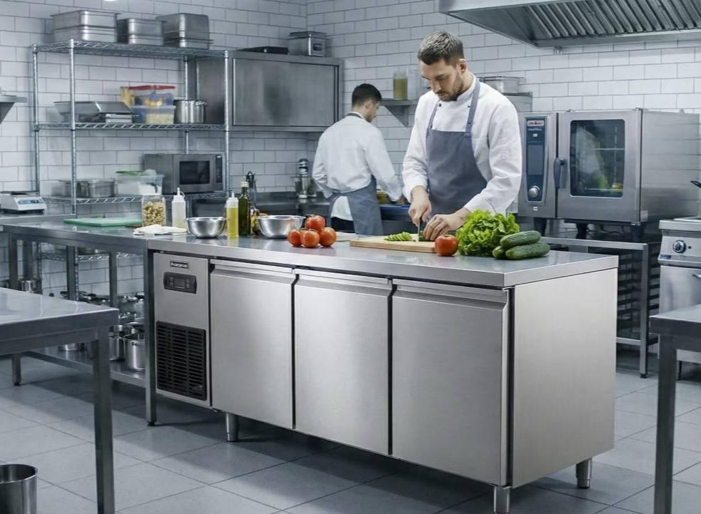 냉장 기능이 있는 스테인리스 스틸 상업용 주방 작업대, - Commercial Kitchen Worktops 리뷰 및 가격
